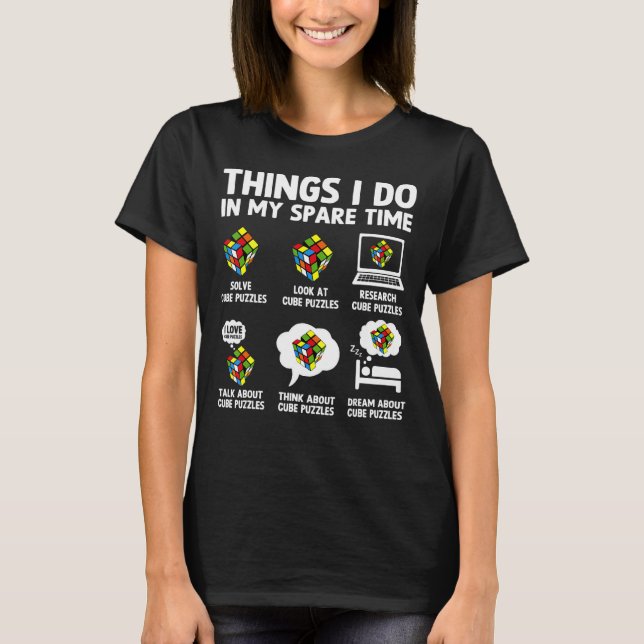 Things I Do In My Spare Time Cube Puzzle Speed Cub T-Shirt (Front)