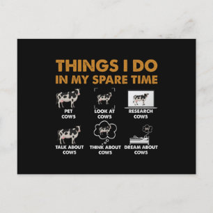 Things I Do In My Spare Time Farmer Cows Gifts Cow Postcard