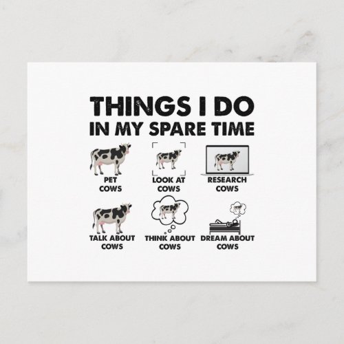 Things I Do In My Spare Time Farmer Cows Gifts Cow Postcard