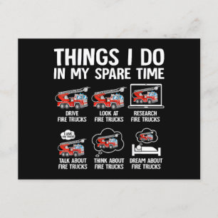 Things I Do In My Spare Time Fire Trucks Firefight Enclosure Card