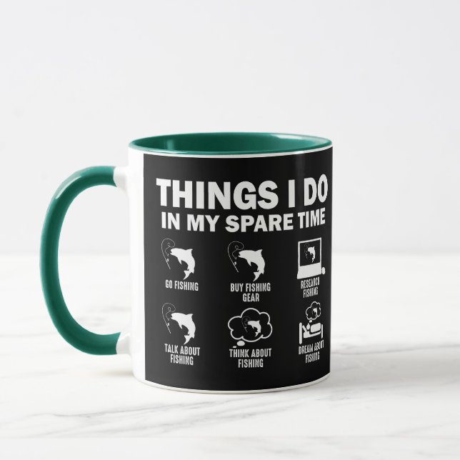 Things I Do In My Spare Time Fishing Mug (Left)