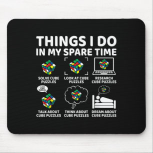 Things I Do In My Spare Time Funny Cube Puzzle Spe Mouse Pad