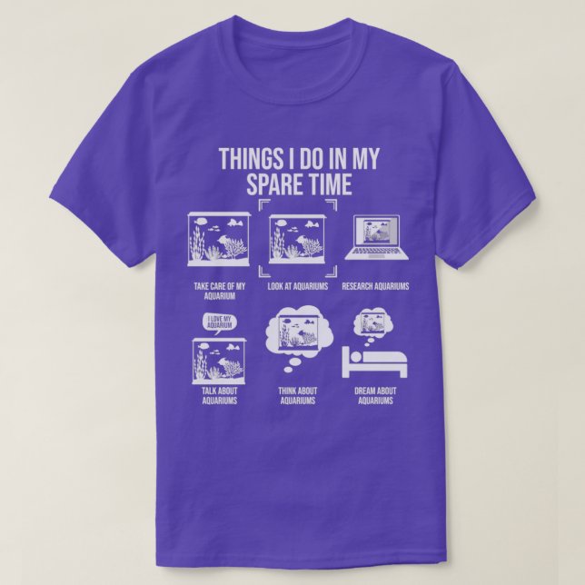 Things I Do In My Spare Time Funny Fish Lover Aqua T-Shirt (Design Front)