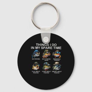 Things I Do In My Spare Time Funny Fishing 2 Keychain