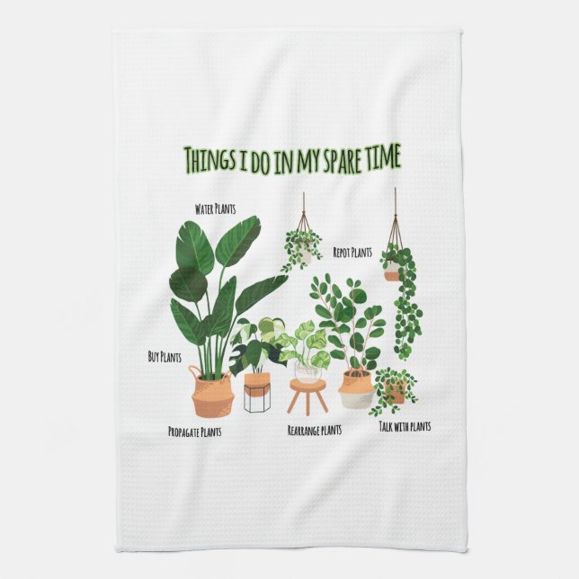 Things I Do In My Spare Time - Gardener, Gardening Kitchen Towel (Vertical)