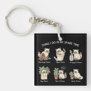 Things I Do In My Spare Time Gardening Ragdoll Cat Keychain