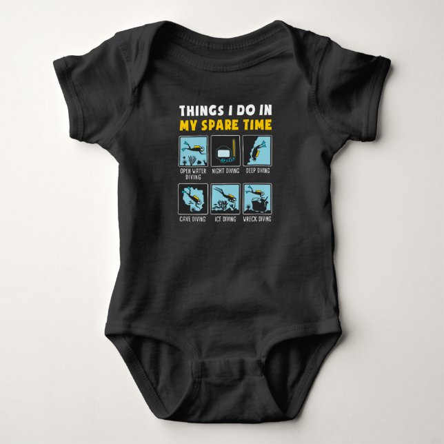 Things I Do In My Spare Time  Scuba Diving Diver Baby Bodysuit (Front)