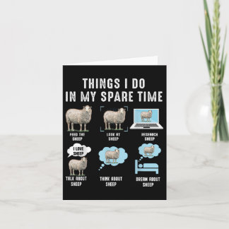Things I Do In My Spare Time Sheeps Funny Sheep  Card