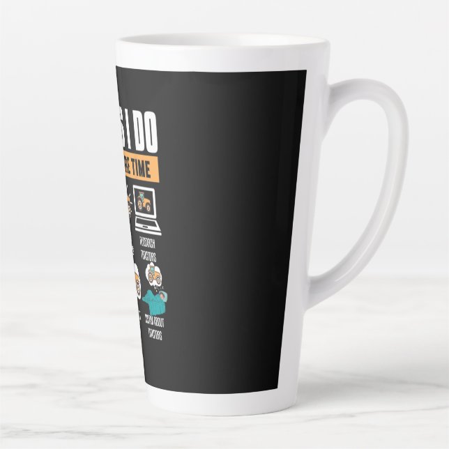 Things I Do In My Spare Time Tractor Funny Farm Latte Mug (Right)