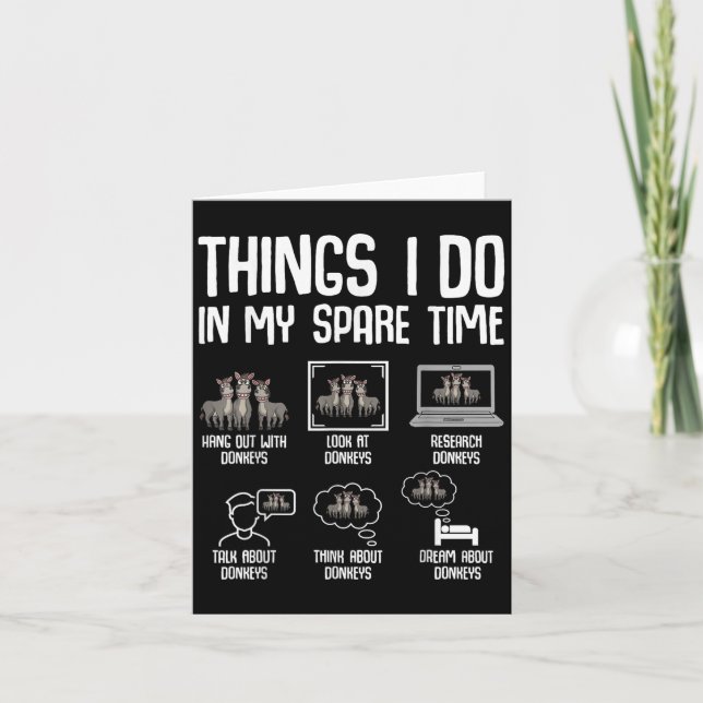 Things I Do In My Spare Time Women Men Kids  Card (Front)