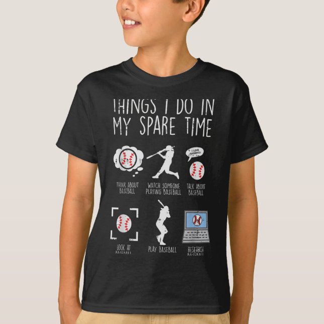 Things I Do Spare Time Baseball Funny Player Men W T-Shirt (Front)