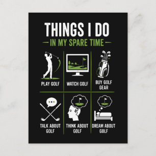 Things I Do Spare Time Talk Think Golf Postcard
