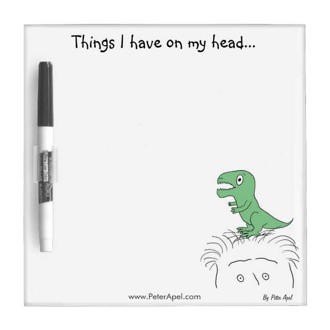 Things I Have On My Head: Dinosaur Dry Erase Board (Front)