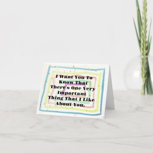 Things I Like About You Compliment Card
