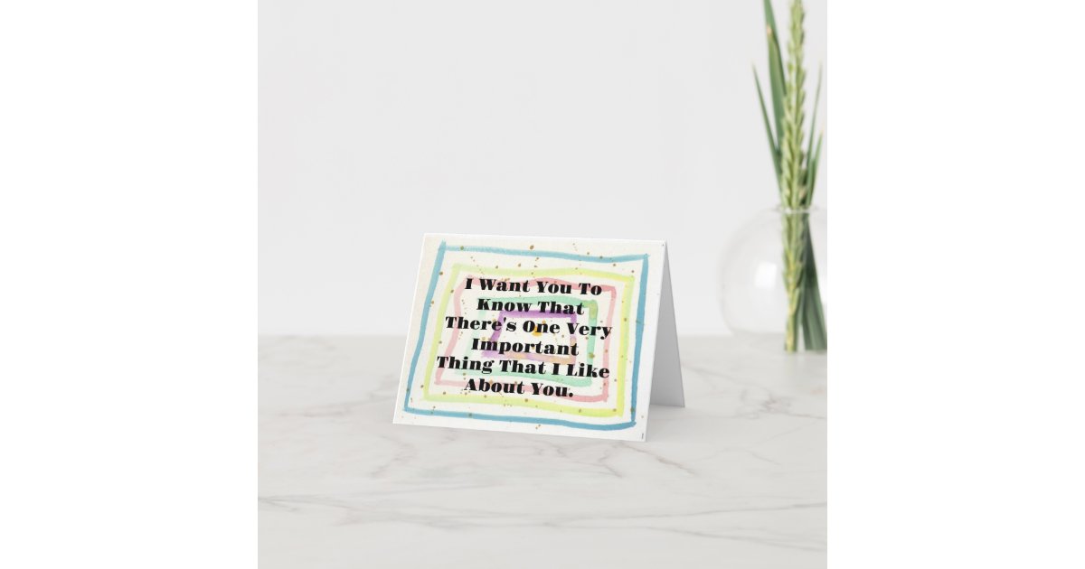 Things I Like About You Compliment Card Zazzle things-i-like-about-you-compliment-card-zazzle
