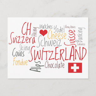 Things I Love About Switzerland, Cheese, Chocolate Postcard
