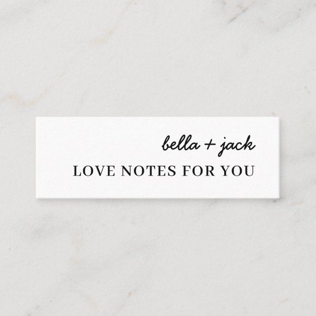 Things I Love About You Romantic Design Mini Business Card (Front)