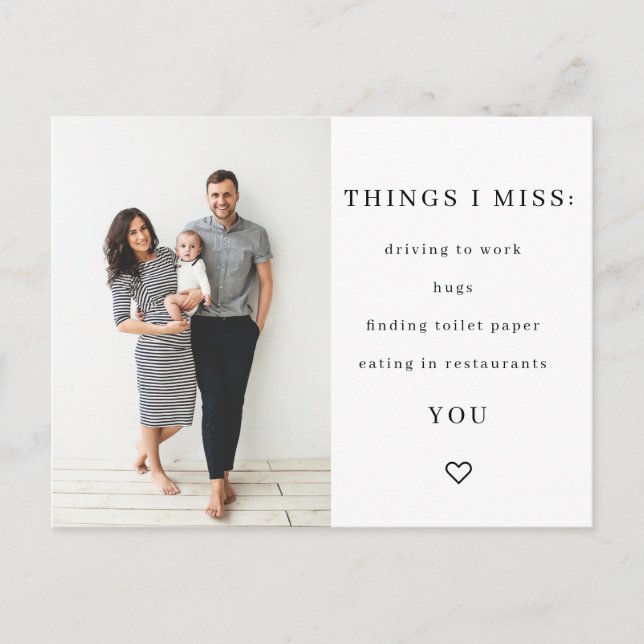 Things I Miss Quarantine Postcard (Front)