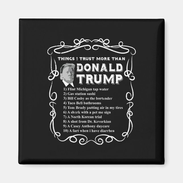 Things I Trust More Than Donald Trump Anti Potus V Magnet (Front)