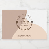 Things Just Got Real Fun Brown Cream Save The Date Liquor Bottle Label (Single Label)
