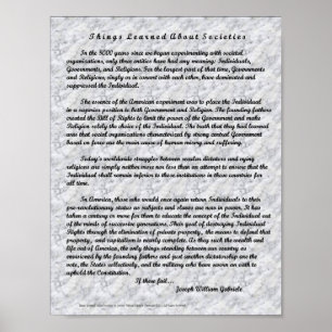 Things Learned About Societies Poster