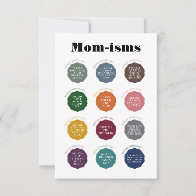 Things Moms Say Card (Front)