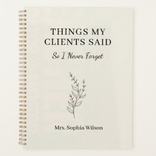 Things My Clients Said Funny Therapis Personalized Planner