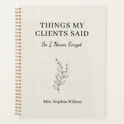 Things My Clients Said Funny Therapis Personalized Planner