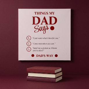 Things My Dad Says Custom Father's Gift Keepsake Poster