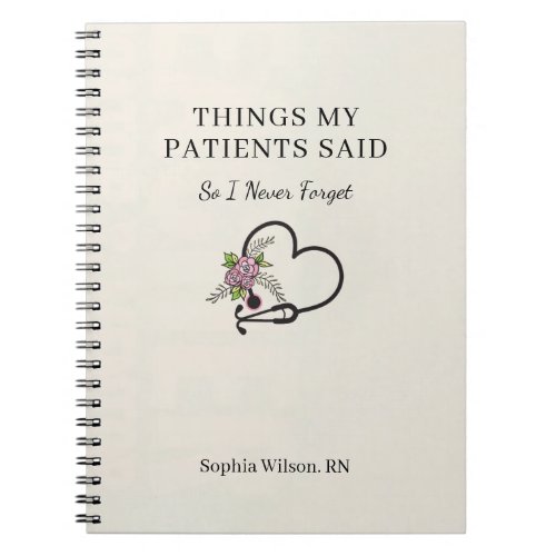 Things My Patients Said Funny Nurse Personalized  Notebook