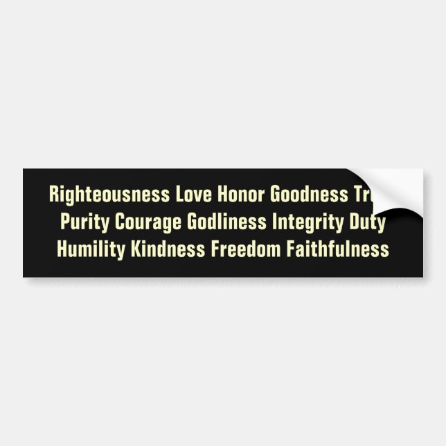 Things of Noble Character Bumper Sticker (Front)