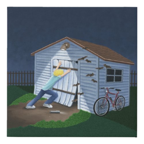 Things that go bump in the night faux canvas print