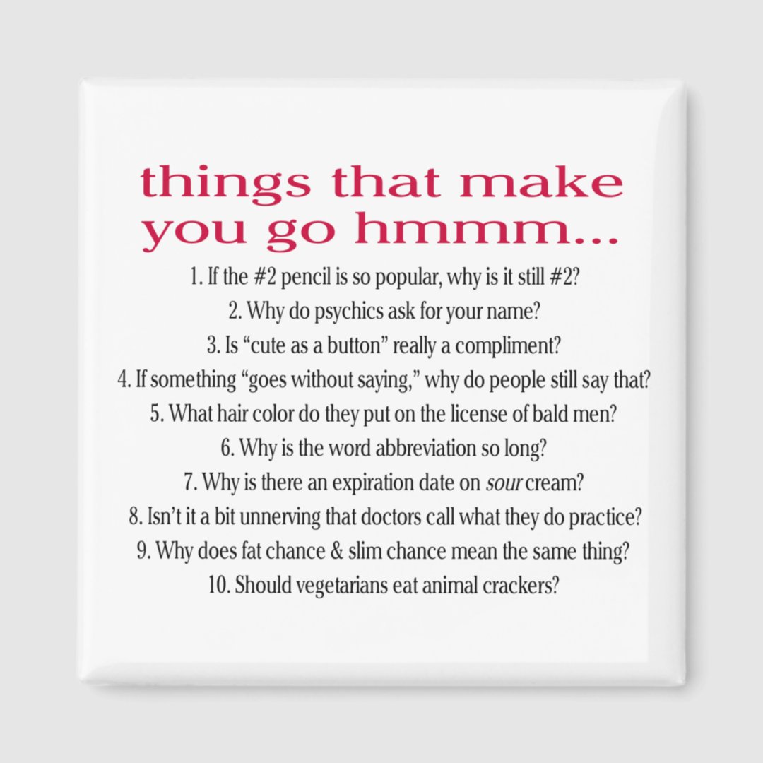 Things that make you go Hmmm Magnet | Zazzle