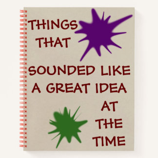 Things that sounded like a great idea Notebook