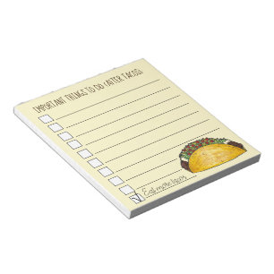 Things To Do After Tacos Mexican Food Checklist Notepad