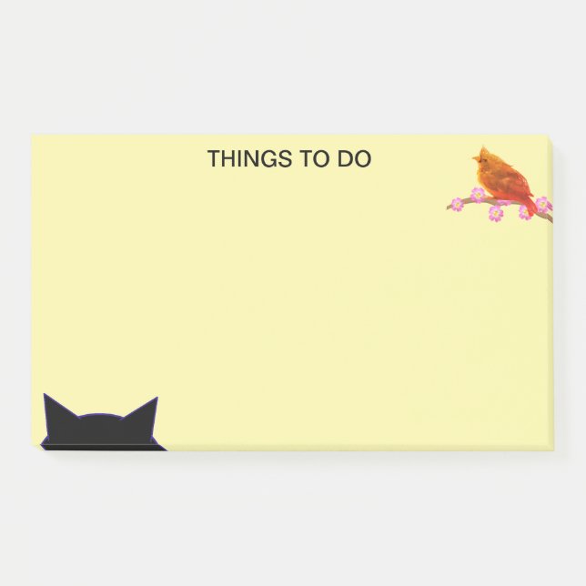 Things to Do Bird & Cat Post-it Notes (Front)