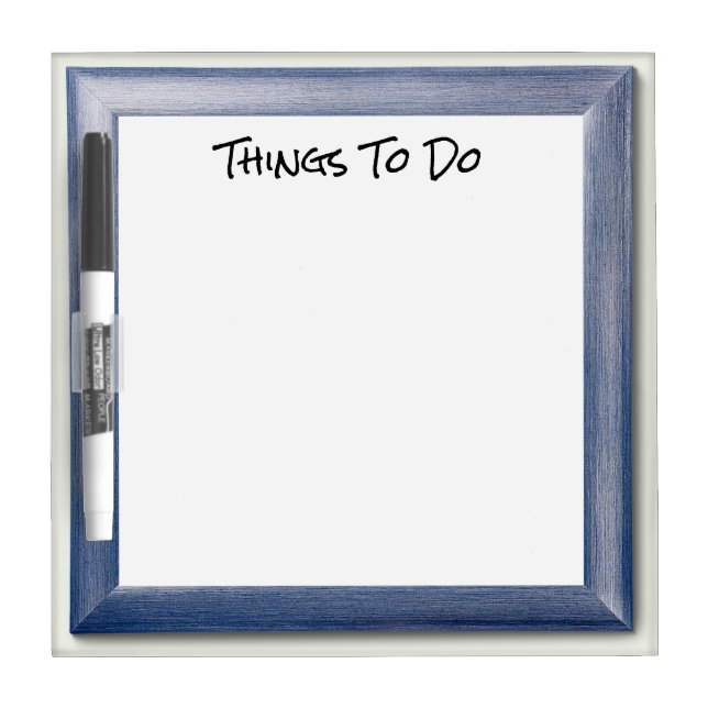 Things To Do Blue Frame Home / Office / School Dry Erase Board (Front)