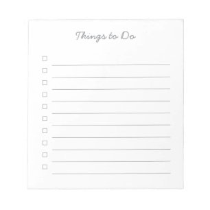 Things to Do Checklist - 40 Page Notepad
