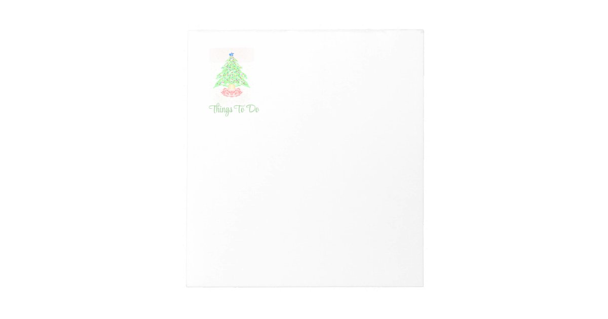 Things To Do Christmas Tree Notepad Zazzle