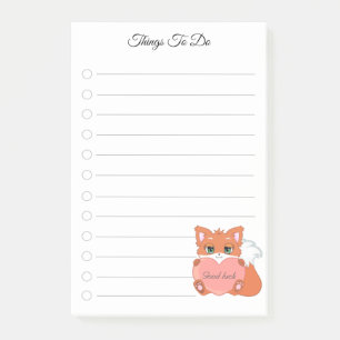 Things To Do & Cute Little Fox Post-it Notes