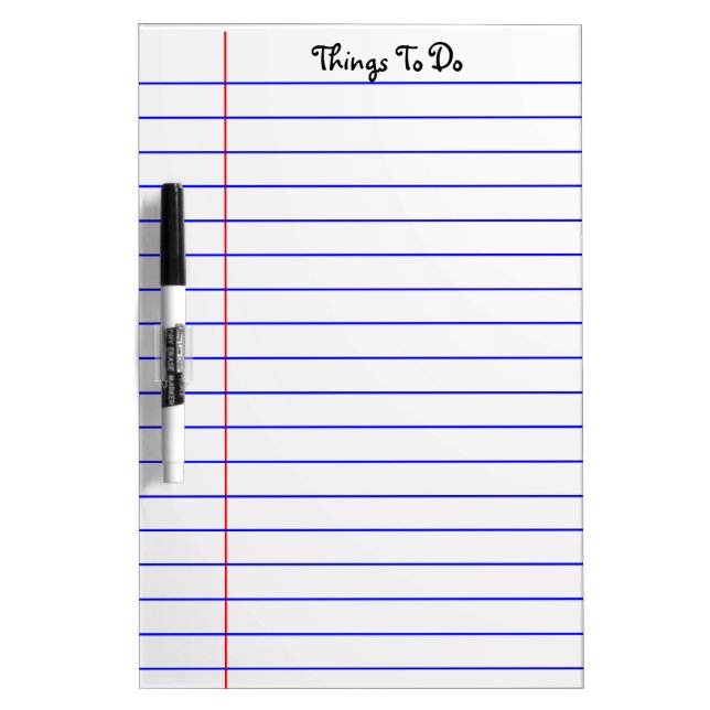 Things to Do Dry Erase Board (Front)