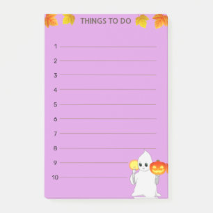Things To Do & Ghost, Pumpkin & Candle on Violet Post-it Notes