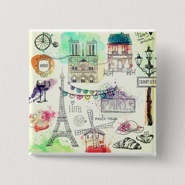 Things to do in Paris Button (Front)