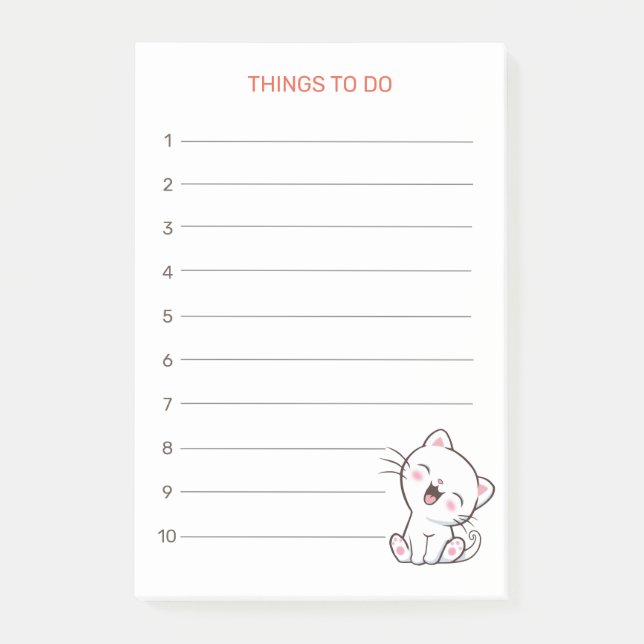 Things To Do & Kitty Cat Post-it Notes (Front)