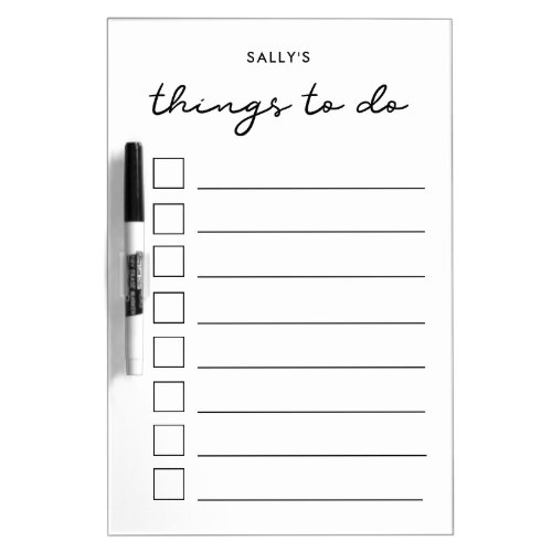 Things to do list dry erase board