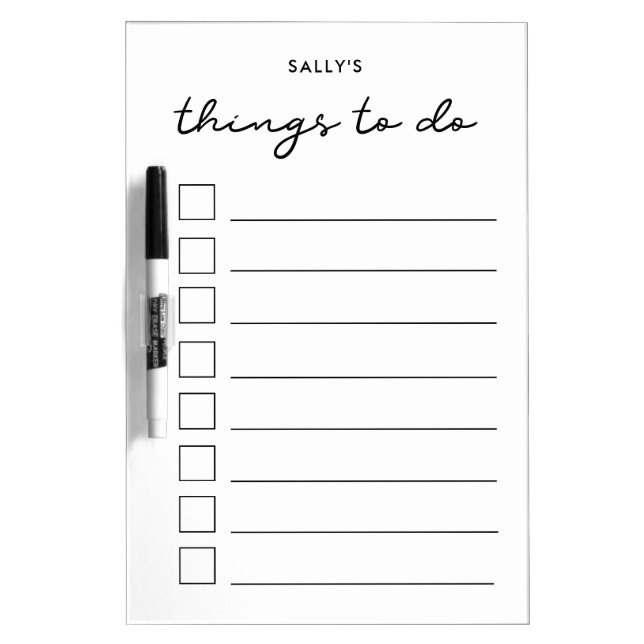 Things to do list dry erase board (Front)