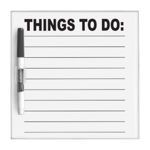 Things to Do List Large Print Low Vision Dry Erase Board