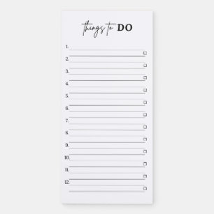 "Things To Do" List Notepad - Magnetic Checklist
