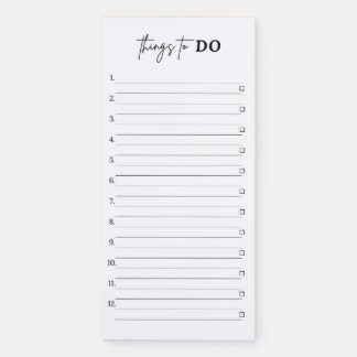 "Things To Do" List Notepad - Magnetic Checklist