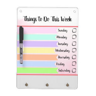 Things To Do This Week Pastel Dry Erase Board